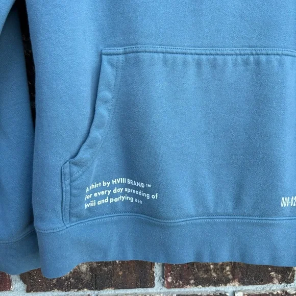 HVIII Brand Goods Hoodie Blue White Logo Powerlifting Weight Gym Size Medium M - Picture 5 of 9